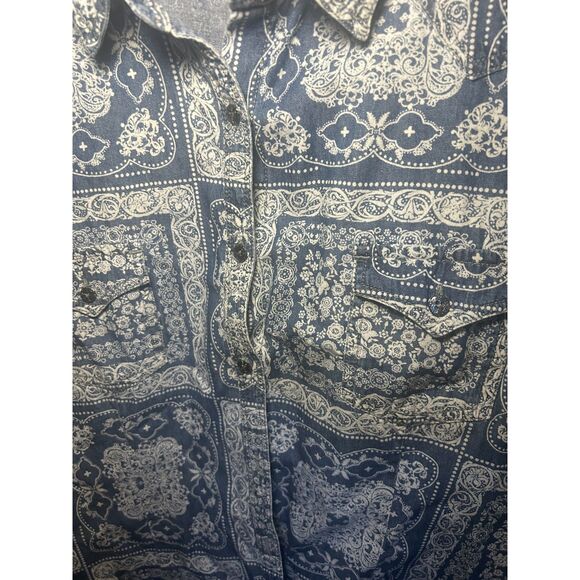 Vintage Panhandle Slim Western Cotton Shirt Bandana Print Button Up Cowgirl XL - Picture 4 of 6